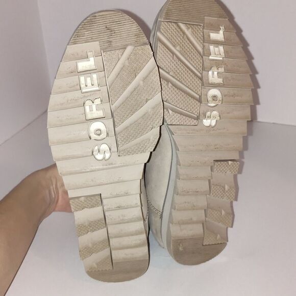 Sorel Ankle Boots Harlow Chelsea Ash Brown Tan Waterproof Suede Leather Size 6.5 - Picture 4 of 9